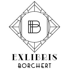 Bookplate Ex Libris initial in art nouveau frame (B-ArtDeco-Bo) by www.exlibris-insel.de/shop