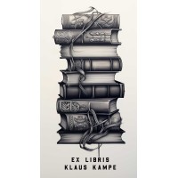Bookplate Ex Libris case label book stack