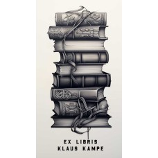 Ex Libris Etikette Buchstapel