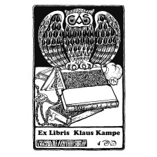 Ex Libris Eule auf Büchern