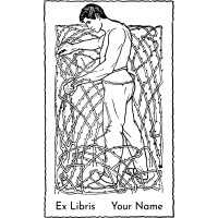 Ex Libris Jugendstil Mann in Dornen