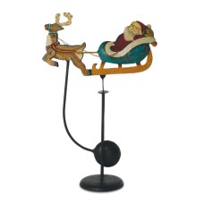 Weihnachtsmann in Schlitten mit Elch (M-TM053) by www.exlibris-insel.de/shop