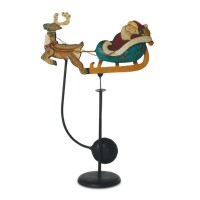 Balance Pendelfigur Weihnachtsmann auf Schlitten mit Elch