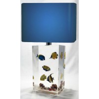 Table lamp fish in acrylic block