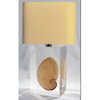 Tischlampe Muschel im Acrylblock