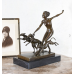 Art Déco bronze sculpture Naked Diana with greyhounds by www.exlibris-insel.de/shop