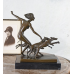 Art Déco bronze sculpture Naked Diana with greyhounds by www.exlibris-insel.de/shop