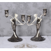 Sculpture Art Deco two figurative candlesticks Art Nouveau ladies vintage by www.exlibris-insel.de/shop