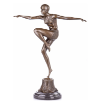 Skulptur Bronze Art Deco Frauenskulptur Tänzerin