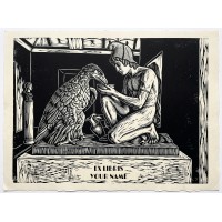 Bookplate Ex Libris Ganymede, the Eagle and Zeus Bookplate Ex Libris Ganymede, the Eagle and Zeus