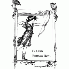 Bookplate Diana, Artemis, Greek goddess of the hunt (el 0007) by www.exlibris-insel.de Bookplate Diana, Artemis, Greek goddess of the hunt (el 0007) by www.exlibris-insel.de/shop