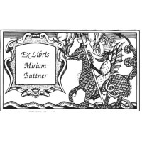 Ex Libris Drache mit Banner