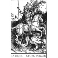 Bookplate Dragon and Knight